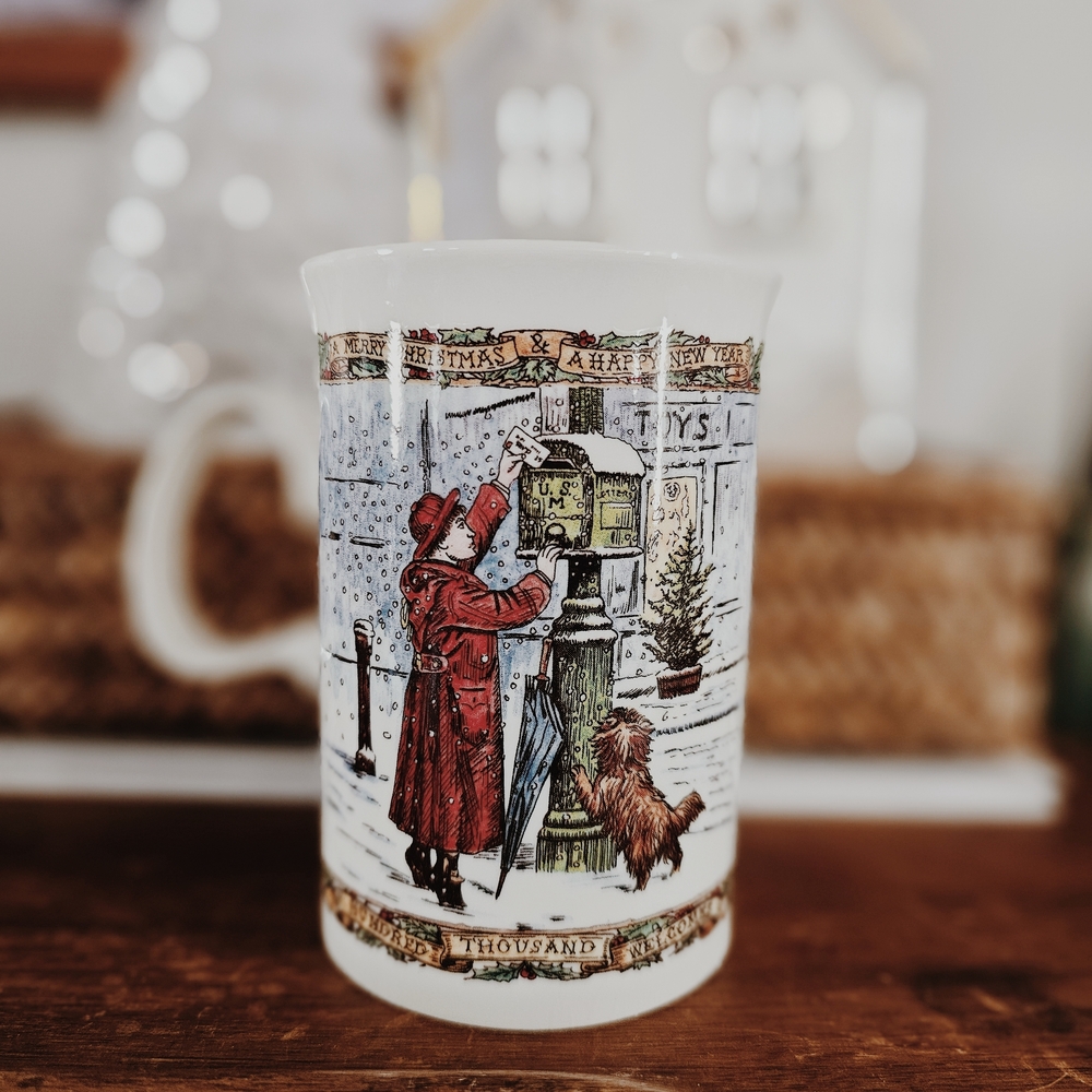 Vintage Set Of Red & White Dunoon Christmas Cheer Mugs Made In Scotland - Picture 3 of 10